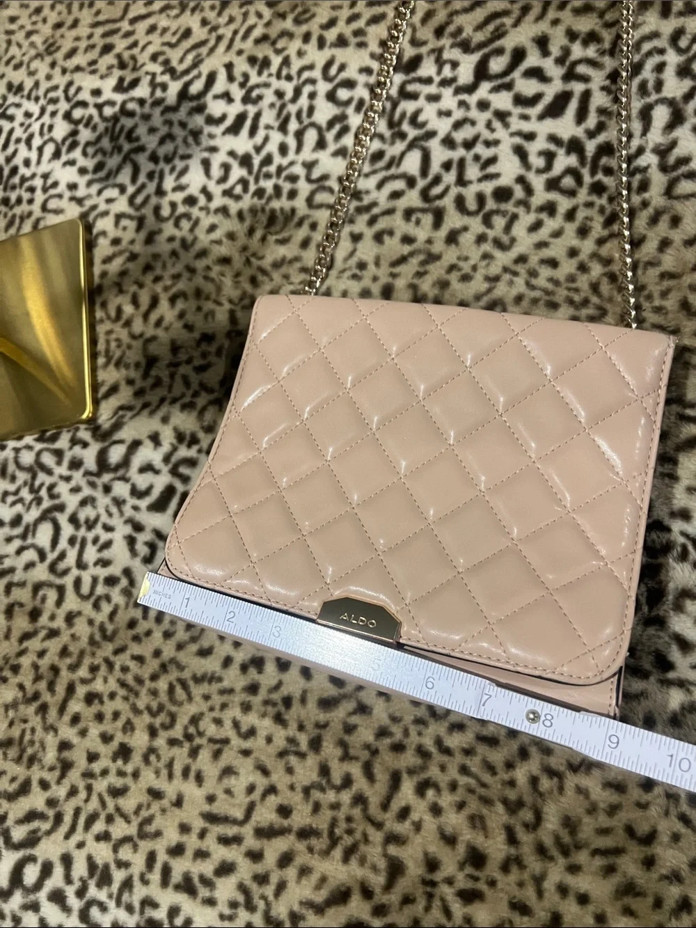 ALDO Quilted Blush Pink Chain-Strap Crossbody Bag